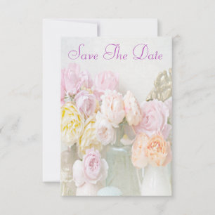 Invitación Rosas Románticas en Frascos Save The Date