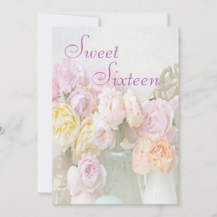 Invitación Rosas románticas en tarros Sweet Sixteen