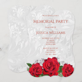 Invitación Rosas románticas y fiesta conmemorativa de damasco