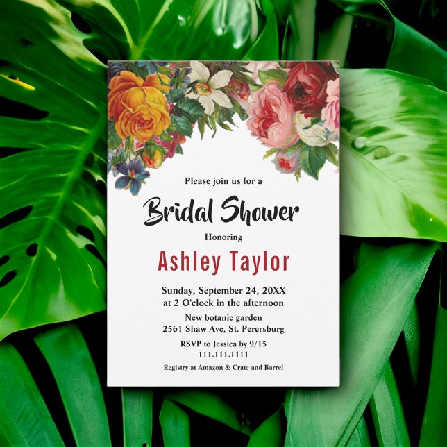 Invitación Rosas románticos coloridos Boho Floral Bridal Show (Subido por el creador)