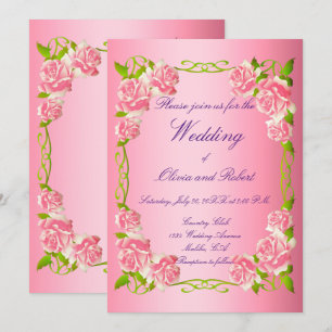 Invitación rosas románticos de época