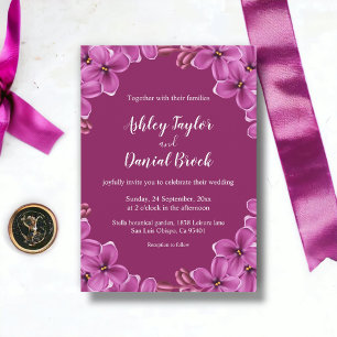 Invitación Rosas románticos de orquídeas moradas Boda floral 