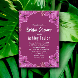 Invitación Rosas románticos de orquídeas púrpuras duchas de n