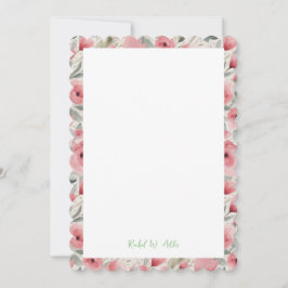 Invitación Rosas románticos en apasionación rosa suave y verd