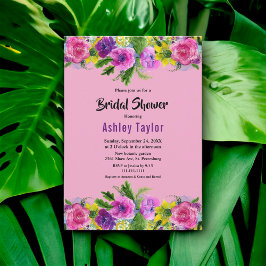 Invitación Rosas románticos en flor veraniega ducha de novias