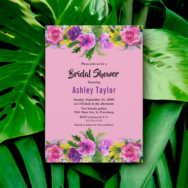 Invitación Rosas románticos en flor veraniega ducha de novias (Subido por el creador)