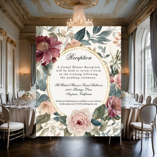Invitación Rosas románticos victorianos Recepción elegante fr (Subido por el creador)