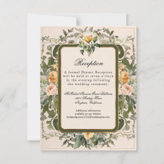 Invitación Rosas románticos victorianos Recepción elegante fr