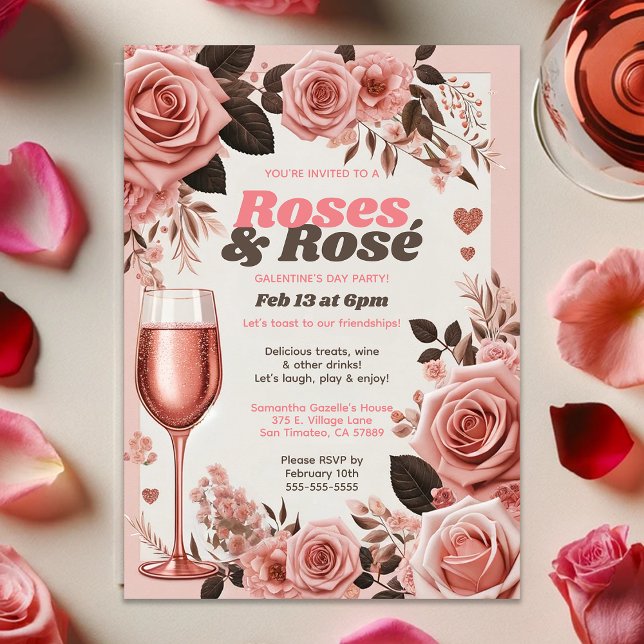 Invitación Rosas rosa floral y Fiesta del Día de Rosè Galanti (Subido por el creador)