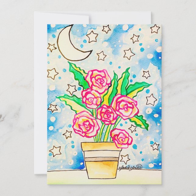 Invitación Rosas rosadas (Anverso)