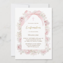 rosas rosadas acuarela Confirmación