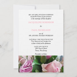 Invitación Rosas Rosadas Bodas de Amor