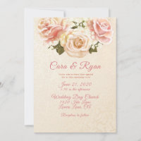 Rosas rosadas de tono romántico Elegante invitació