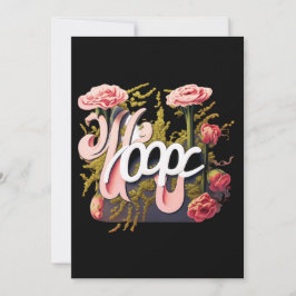 Invitación Rosas rosadas elegantes tipografía de esperanza