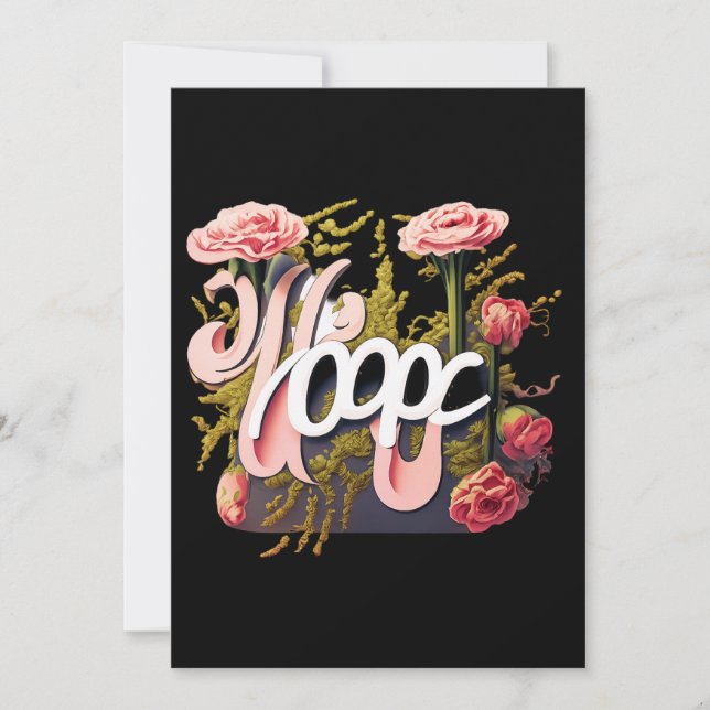 Invitación Rosas rosadas elegantes tipografía de esperanza (Anverso)