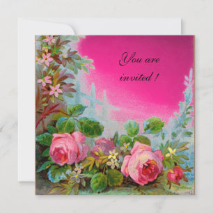 Invitación ROSAS ROSADAS & JAZMINES, Fuchsia Gem