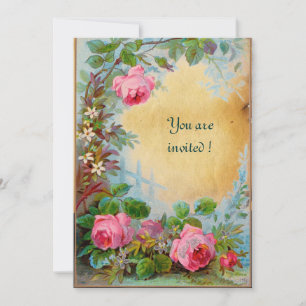 Invitación ROSAS ROSADAS & JAZMINES pergamino