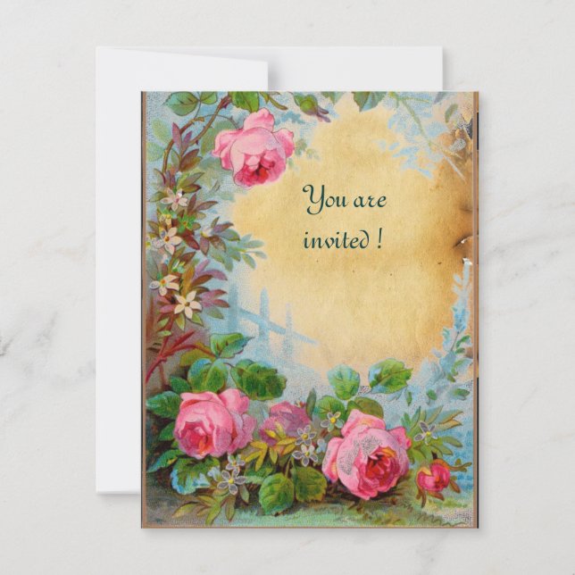 Invitación ROSAS ROSADAS & JAZMINES pergamino (Anverso)
