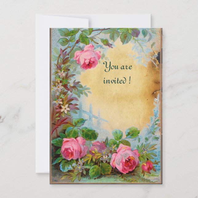 Invitación ROSAS ROSADAS & JAZMINES pergamino (Anverso)