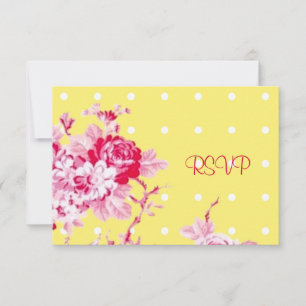 Invitación Rosas rosadas sobre RSVP de recepción de boda amar