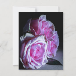 Invitación Rosas rosadas y verdes
