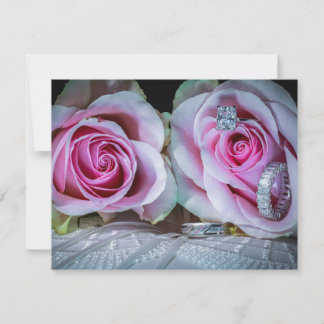 Invitación Rosas rosadas y verdes