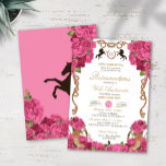 Invitación Rosas rosados occidentales Charro Quinceanera<br><div class="desc">Puede editar todo el texto en esta invitación a la celebración de los quinceanos. Algunos elementos se pueden mover según sea necesario para ajustar el texto.</div>