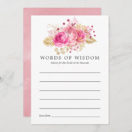 Invitación Rosas rosados y dorados acuarela Bridal Shower Adv