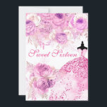 Invitación Rosas rosados y morados visten dulces 16 invitacio<br><div class="desc">Rosas rosados y morados vestidos con dulces 16 Invitaciones Ver colección coincidente en Nest Store y Nest Store</div>
