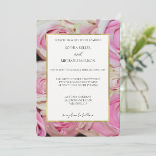 Invitación Rosas Rosas Florales (fotografía por mí) Boda
