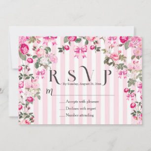 Invitación Rosas rosas rosadas de época Coquette Bandas De Ba
