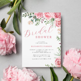 Invitación Rosas rosas rosas acuarela floral elegante ducha d