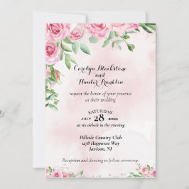 Invitación Rosas rosas rosas en Boda rosa y blanco