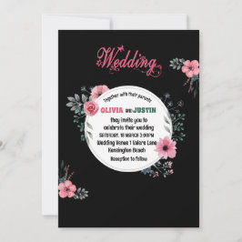 Invitación Rosas rosas rosas rosas nítidas Boda romántico