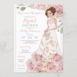 Invitación Rosas rosas rosas rosas novia ducha de novia