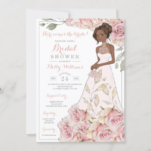Invitación Rosas rosas rosas rosas novia ducha de novia
