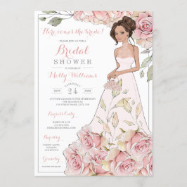 Invitación Rosas rosas rosas rosas novia ducha de novia