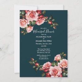 Invitación Rosas rosas rosas rosas rosas rosas y rojas oscura
