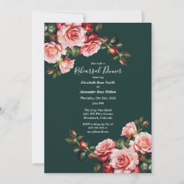 Invitación Rosas rosas rosas rosas rosas rosas y rojas oscura