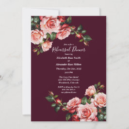 Invitación Rosas rosas rosas rosas rosas rosas y rojas oscura