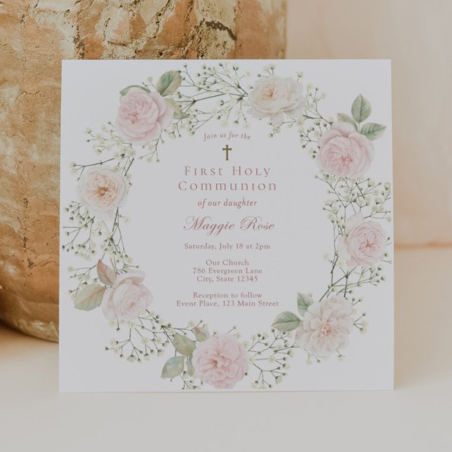 Invitación Rosas rosas rosas y la comunión del Chica de la re (Subido por el creador)