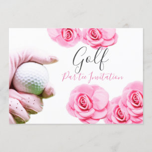 Invitación Rosas rosas rosas y pelota de golf