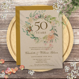 Invitación Rosas rusos conmemoran el 50 aniversario de oro