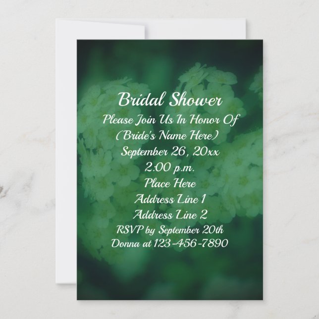 Invitación Rosas salvajes blancos ducha de novia floral (Anverso)