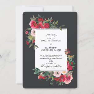 Invitación Rosas salvajes y negro caviar