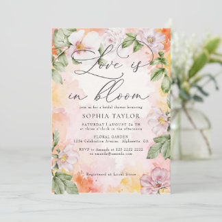 Invitación Rosas Silvestres Amor Elegante en Flor Cita de Bod