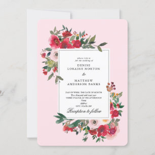 Invitación Rosas silvestres y clavel nosegay