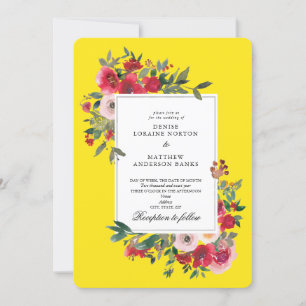 Invitación Rosas silvestres y el amarillo llamativo