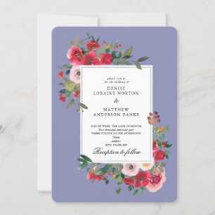 Invitación Rosas silvestres y violeta persa