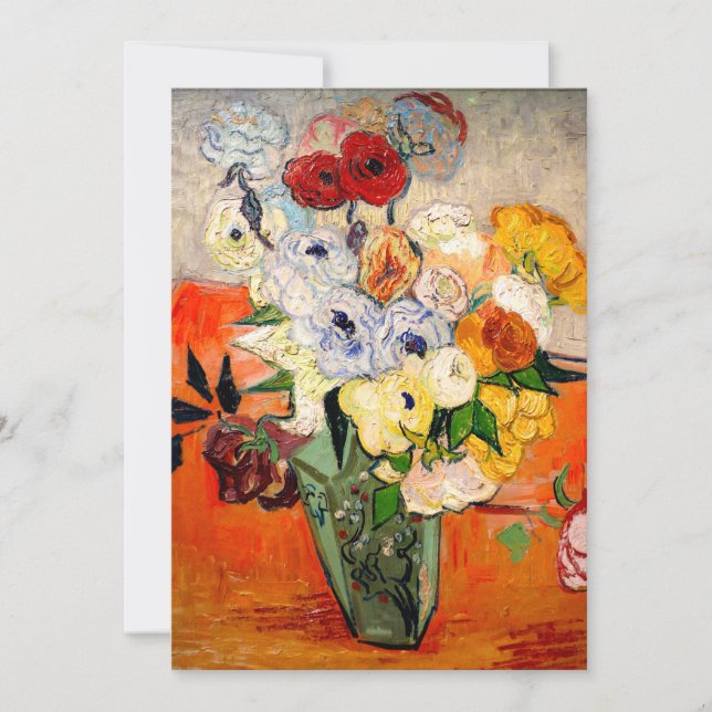 Invitación Rosas Van Gogh y Anemones (Anverso)